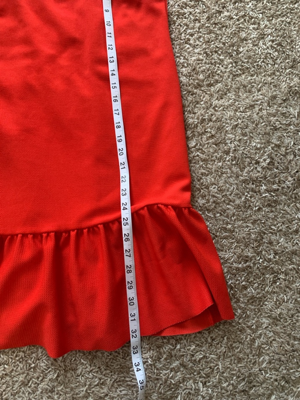 Zara Women’s Red Ruffle Hem Square Neck Drop Skirt Sleeveless Mini Dress Medium - Picture 6 of 10